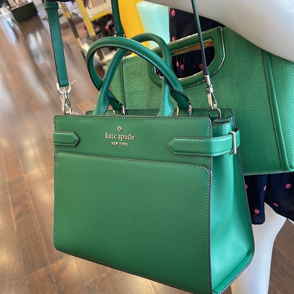 Kate Spade staci medium satchel
COLOR: Green Bean - Picture 2 of 16
